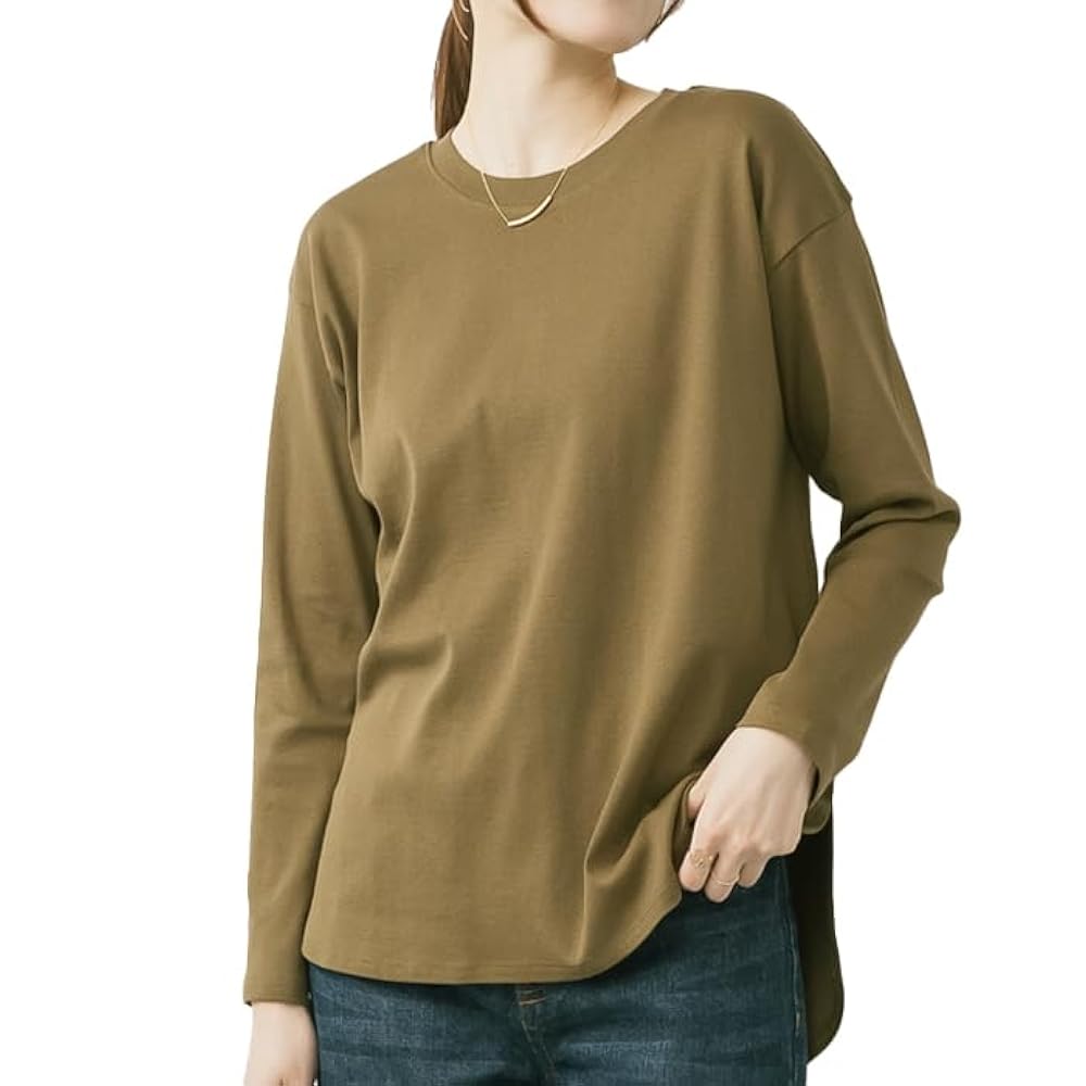 【新品タグ付き】ATON ラウンドヘム Tシャツ ロング丈 スリット 黒 02 ATON - ATONラウンドヘム ロングスリーブ カットソー 02グレーの